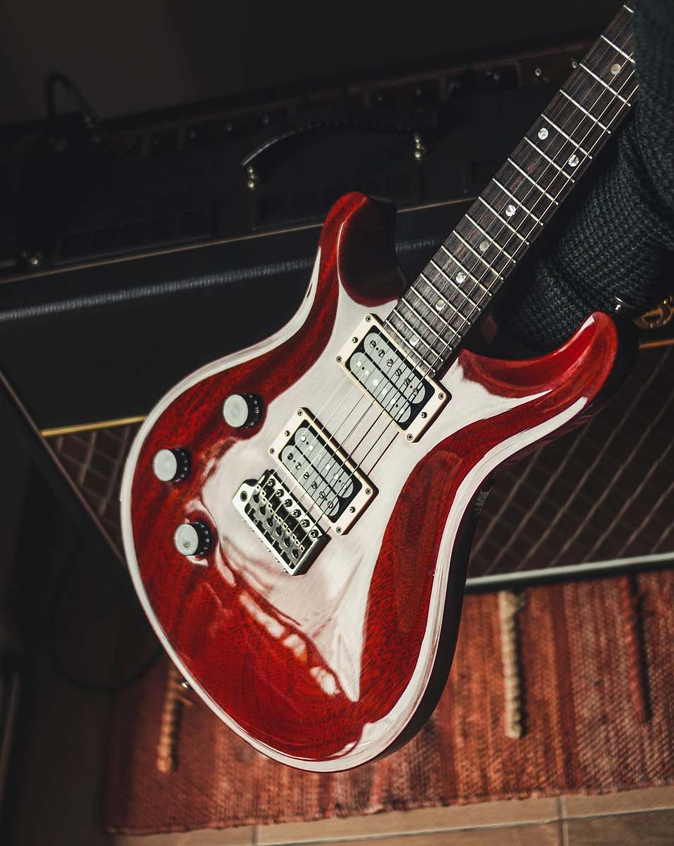 electric guitar red and white electric guitar guitar